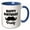 Blue/White, variant on 3drose, Happy Birthday Daddy Mustache, 11oz Magic Transforming Mug