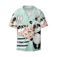 thumbnail image 3 of Goofa Cute Panda Printed Men's Casual Short-sleeved Shirt,Lightweight Breathable Button-down,Summer Casual men's top,Versatile Fashion shirt-, 3 of 7