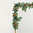 thumbnail image 4 of Artificial Flower Garland Burnt Orange Rose, Ongmies Artificial Rose Garland: Faux Vine with Lifelike Leaves for Wedding Decor, Arch Flowers Vine, 4 of 8
