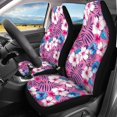 thumbnail image 2 of Qpednta Pink Hibiscus Car Seat Covers Sets 4Pcs Front Seat Protector Carseat Rear Split Bench Cover Universal Car Seat Protector Cushion Pad Mat Fit Most Car, Truck, Suv, or Van, 2 of 6