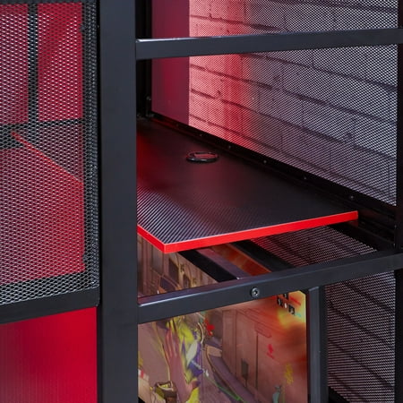X Rocker - Battle Den Gaming Bunk Bed with TV Mount, Twin - Black