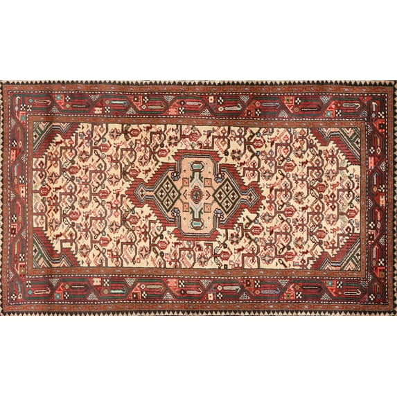 Ahgly Company Machine Washable Indoor Rectangle Traditional Tomato Red Area Rugs, 4' x 6'
