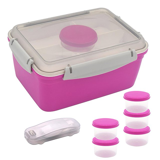 Food Reusable For Lunch Spoon Salad Container Large With Dressing Cup