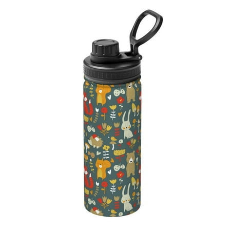 

Fuzoiu Cute Animal Forest Print 18oz Sports Insulated Kettle Stainless Steel Vacuum Water Bottle Leakproof Sport Flask