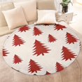 thumbnail image 4 of Red Christmas Tree Pattern Round Blanket,Comfortable Soft Flannel Throw Blanket,All Season,Warm Lightweight Blankets for Sofa Bed Couch Living Room Chair 60"x60", 4 of 5