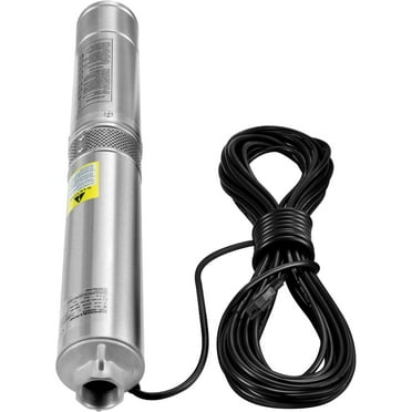 KFFKFF Deep Well Submersible Pump, 1HP/750W 115V/60Hz, 37GPM Flow 207 ft Head, with 33 ft Electric Cord , Irrigation & Home Use, IP68 Waterproof Grade , 4 inch Stainless Steel Water Pumps