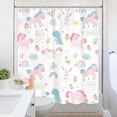 thumbnail image 4 of Kids Shower Curtain Girls Rainbow Dinosaur Dino Funny Fairy Animal Cartoon Cute Horse Pink Flower 72Wx72L Inch Lovely Rabbit Bathroom Set Princess Bath Curtain Bathtub Accessories Home Decor, 4 of 6