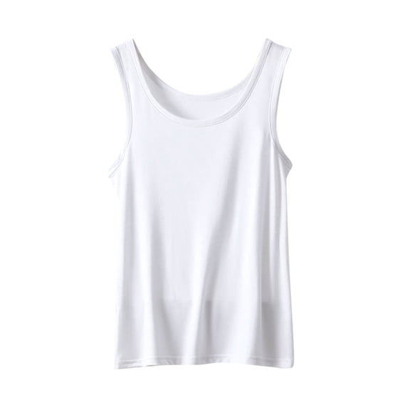 HomeGardon Womens Tank Tops Basic Tank Tops for Women Plus Size,Women's Solid Color Loose Sleeveless Round Neck T-shirt Home Top Thin Bottoming Shirt,M-XXL