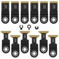 thumbnail image 3 of 12pcs Titanium Oscillating Saw Blades Set 1.34/1.73inch Multipurpose Bi-Metal Oscillating Multitool Blades Wear-Resistant Cutting Oscillating Tool Blades for Cutting Metal Wood Nail, 3 of 11
