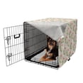 thumbnail image 2 of Hawaiian Dog Crate Cover, Natural Theme Exotic Flamingos Pattern with Tropical Plants, Easy to Use Pet Kennel Cover for Medium Large Dogs, 35" x 23" x 27", Pale Eggshell and Multicolor, by Ambesonne, 2 of 6