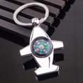 thumbnail image 2 of FESTFENDS 3Pcs Silver Mini Compass Keychain for Backpack Pendant and Hiking Compass Survival, 2 of 8