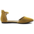 thumbnail image 5 of Ollio Women's Shoes Faux Suede Ankle Straps D'Orsay Pointed Toe Ballet Flats ZY00F71, 5 of 6