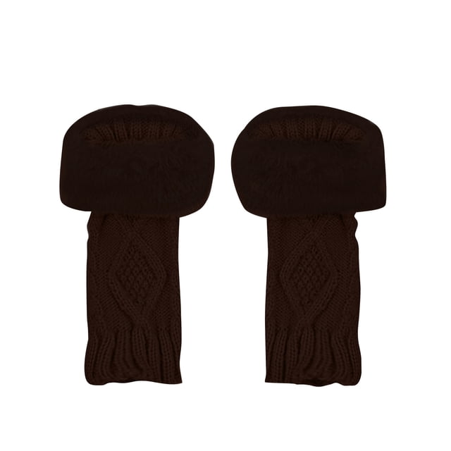 Women's Winter Warm Solid Knit Warm Arm Gloves With Wool Suitable For Driving And Writing