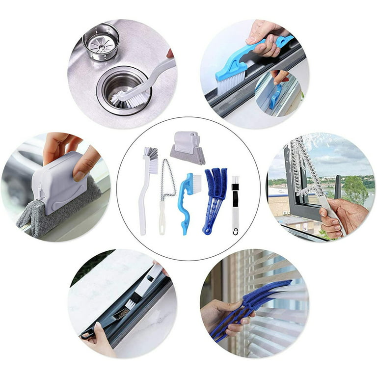 9 Pcs Crevice Cleaning Brush, Bathroom Gap Brush, Hand-Held Groove Gap Cleaning Tools, Multifunctional Crevice Gap Cleaning Brush Tool, Shutter Door
