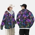 thumbnail image 4 of Balery Starry Night Iris Field Sudadera ligera de manga larga con capucha y protección solar UPF 50+ para hombre y mujer, ideal para pesca y running-Large, 4 of 7