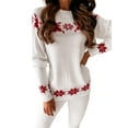 thumbnail image 4 of Musuos Women Christmas Sweaters  Long Sleeve Elk Snowflake Print Knit Tops, 4 of 9