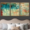 thumbnail image 3 of wall26 Framed Canvas Print Wall Art Set Thick Teal, Tan &amp; Orange Paint Color Field Abstract Shapes Illustrations Modern Art Chic Colorful Ultra for Living Room, Bedroom, Office - 24"x36&quot, 3 of 5