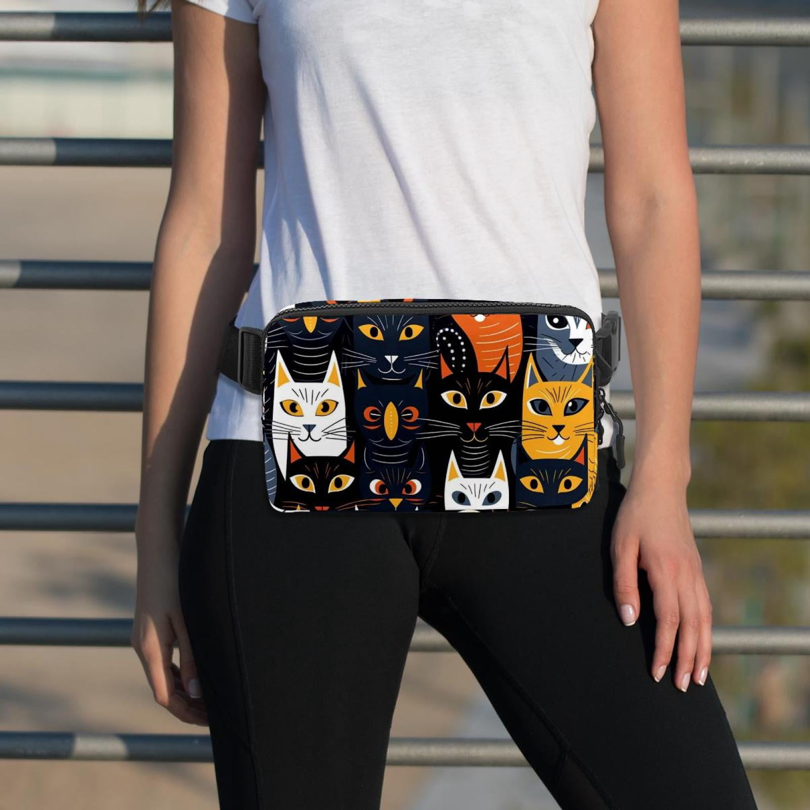 Cats Lightweight Adjustable Waist Bag Fanny Pack with Extension Strap - Unisex Fitness Running Belt