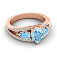 thumbnail image 3 of 2.00 T.C.W Fancy Pear Cut Aquamarine Gemstone & Natural Diamond Anniversary Ring for Ladies Solid 18K Rose Gold Size 9 by Diamond-Capitals, 3 of 8