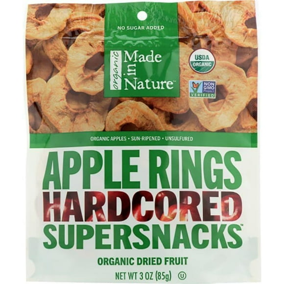 Made In Nature - Dried Apple Rings Supersnacks, 3 oz