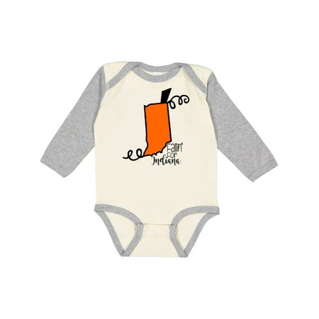 

Inktastic Fallin for Indiana Pumpkin Silhouette Gift Baby Boy or Baby Girl Long Sleeve Bodysuit