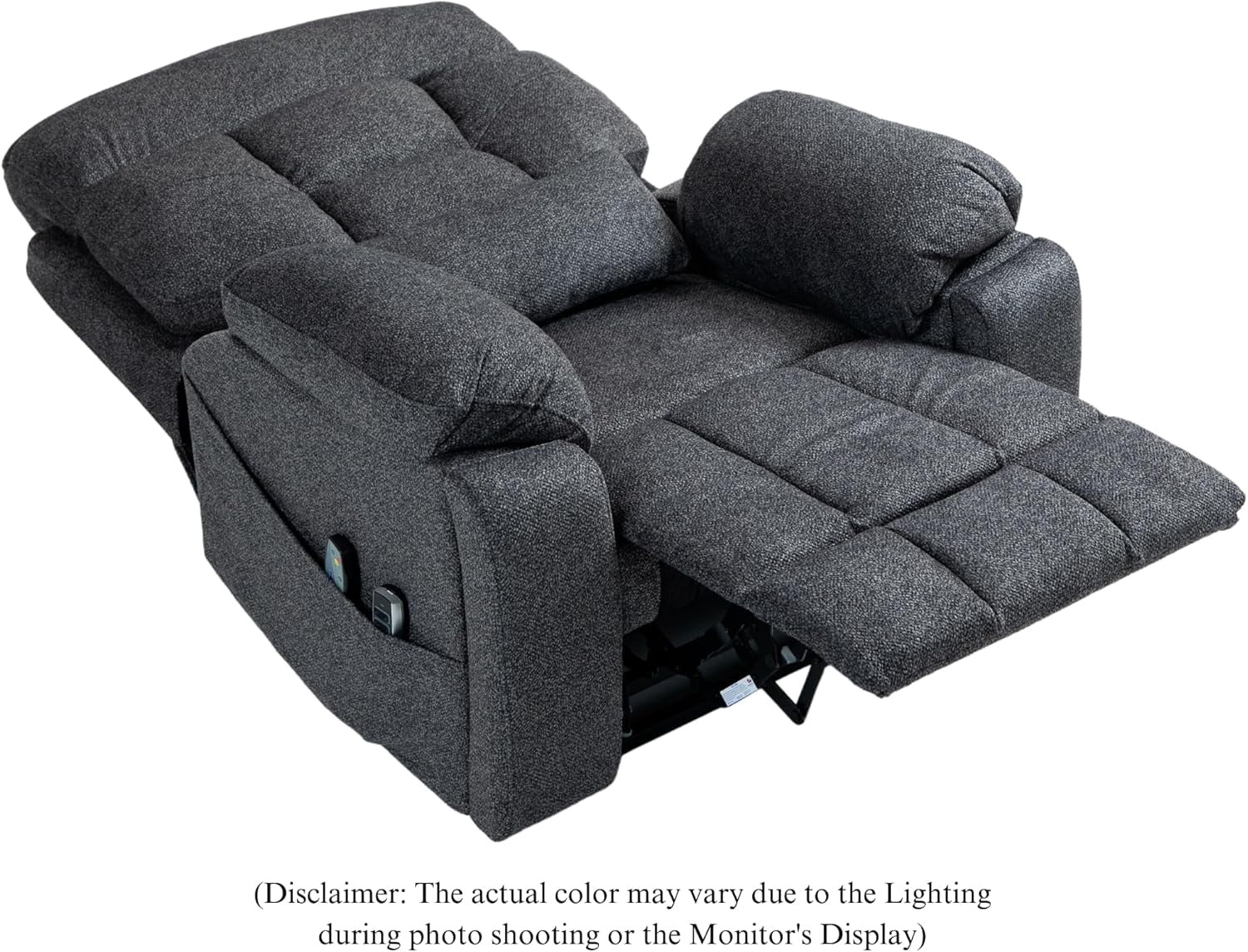 Lay Flat Power Lift Recliner Chair, | 400lbs | 25.5in Extra Wide | 4-Motor | Heat, Massage, Hidden Cup Holder, Sleeping | Big Man, Elderly