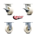 thumbnail image 2 of 5 Inch Kingpinless Nylon Wheel Swivel Caster Set 2 Swivel 2 Rigid Service Caster, 2 of 2