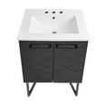 thumbnail image 6 of Annecy 24 in. Phantom Black Bathroom Vanity With White, 3-Hole Ceramic Sink Top, 6 of 8