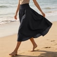 thumbnail image 5 of Skirts for Women Elegant Solid Color Casual Skirt with Elastic Waist for Everyday Wear and Travel Versatile Women's Skirt for Summer Style Black L, 5 of 7
