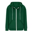 thumbnail image 2 of Bxsruta Womens Zip up Hoodies Long Sleeve Fall Fashion Oversized Sweatshirts Y2K Jacket with Pockets Long Sleeve Dressy Casual Tops Green L, 2 of 6