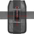 thumbnail image 5 of Heavy Duty Rugged Denim Fabric Case Belt Clip Holster w/Carabiner Keychain Hook and 2 Card Slots (Dark Grey) for OnePlus Nord N30 5G, N300 5G, 5 of 6