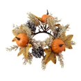 thumbnail image 3 of Vela de Acción de Gracias, Adorno de Anillo, , Vela, Corona, Hojas Artificiales, Corona de Calabaza para Festival, Cafetería, Bar, Otoño Naranja, 3 of 8