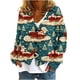 thumbnail image 2 of Cárdigan informal con estampado navideño para mujer, chaqueta con botones, blusa de poliéster, 2 of 5