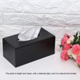 thumbnail image 4 of Wooden Cover Rectangular, Tissues Box Holder Facial Paper Container Napkin Holder for Living Room Bedroom Kitchen(Black), 4 of 8