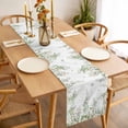 thumbnail image 3 of Table Runner 70 Inches Long for Kitchen Dining, Green Eucalyptus Leaves Dresser Scarf Farmhouse, Dining Table Decorations for Wedding/Parties, Spring Floral Weeping Farmhouse 13 x 70 In, 3 of 8