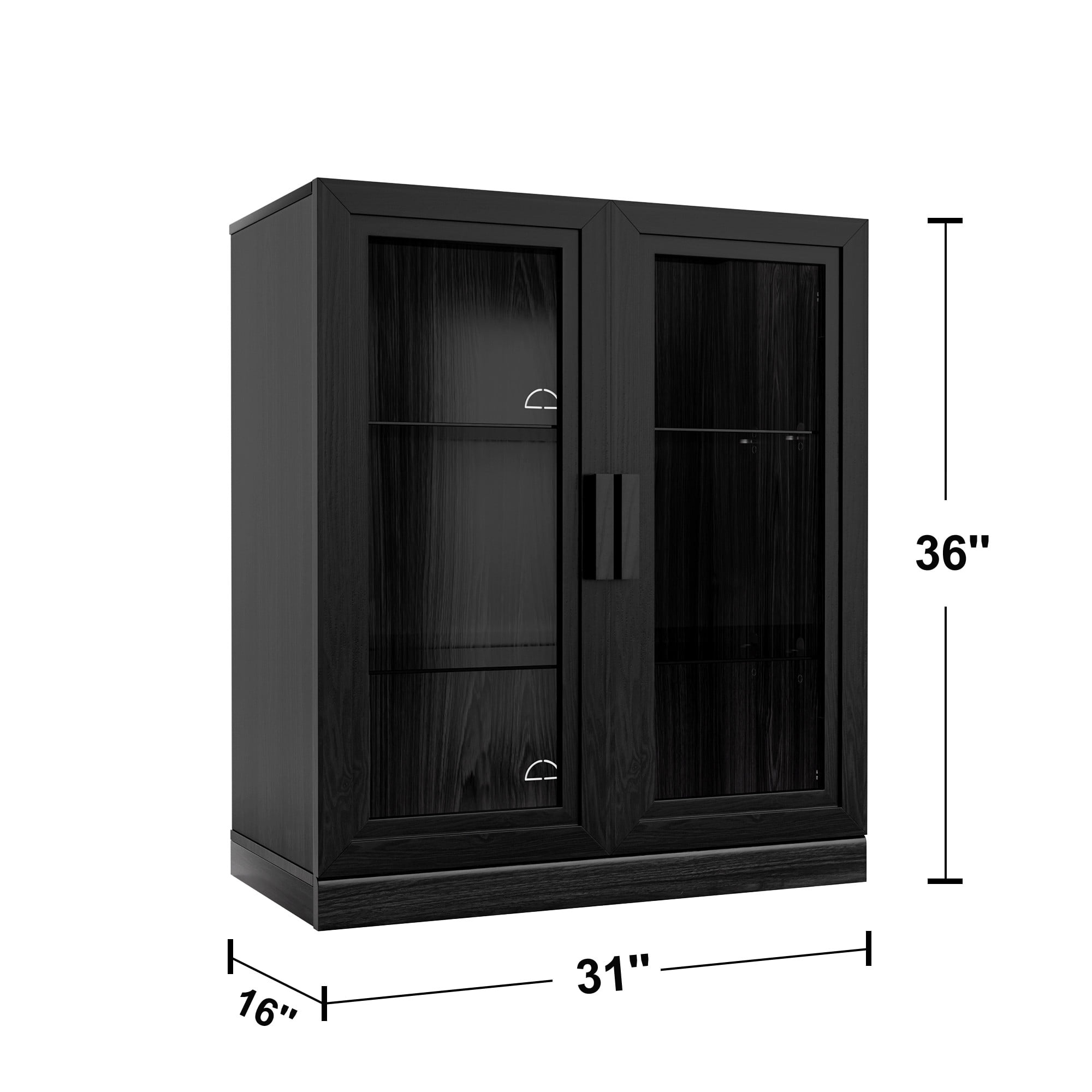 MAYEERTY Entryway Storage Cabinet Wood Accent Cabinet for Living Room,Black