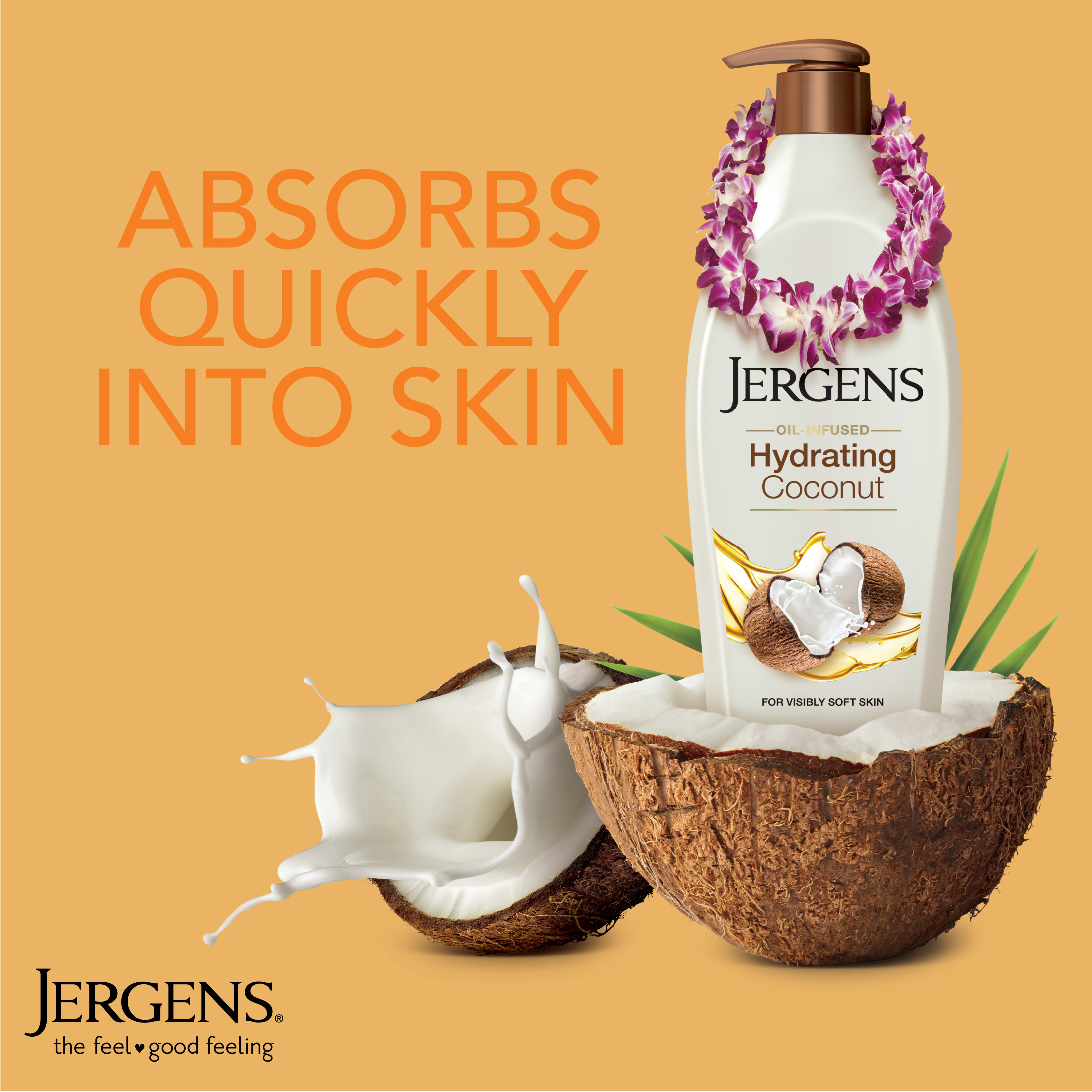 Jergens Hydrating Coconut Body Lotion, Lotion for Dry Skin, Dermatologist Tested, 26.5 Oz - image 3 of 10
