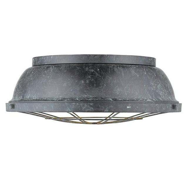 Golden Lighting 7312-FM16 BP Bartlett Flush Mount Ceiling Light, Black Patina