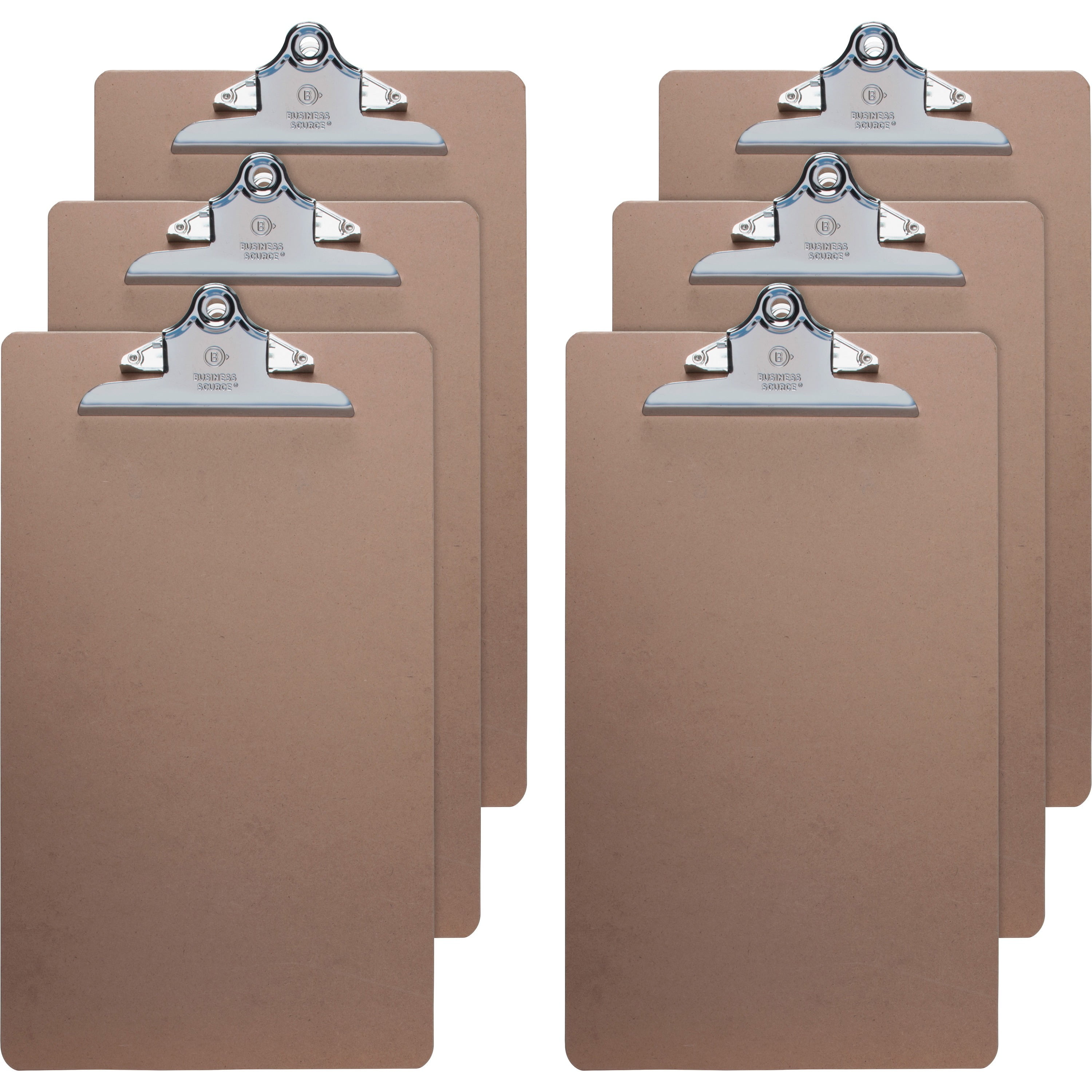 Business Source, BSN28554BD, Hardboard Clipboard, 6 / Bundle, Brown