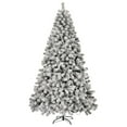 thumbnail image 3 of 8FT Artificial Christmas Tree with Snow-Kissed Hinged PVC Branches, Warm & Cool White LED Lights, 11 Lighting Modes, Sturdy Metal Stand (Snowy Green), 3 of 8