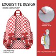 thumbnail image 5 of White Red Checkered Backpack for School,Cute School Bag,Schoolbag with Adjustable Shoulder Straps & Padded Back,15.25"x11.5"x5.25", 5 of 6