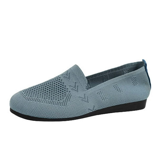 Amzcrzy Zapatos de mujer,Zapatos de mujer,Zapatillas de mujer, Zapatos planos de punta redonda de color liso para mujer, cómodos, transpirables y suaves, informales. Sandalias Mujer Zapatillas De Cas