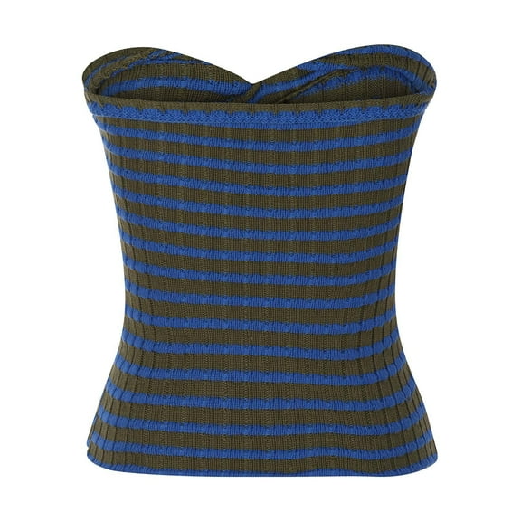 IROINNID Reduced Womens Sweater Sweater Vest Keyhole Neck Pullover Sweater Stripes Casual Short Length Sleeveless Breast Wrap Sexy Beautiful Back Knitting Vest Hollow Tube Tops