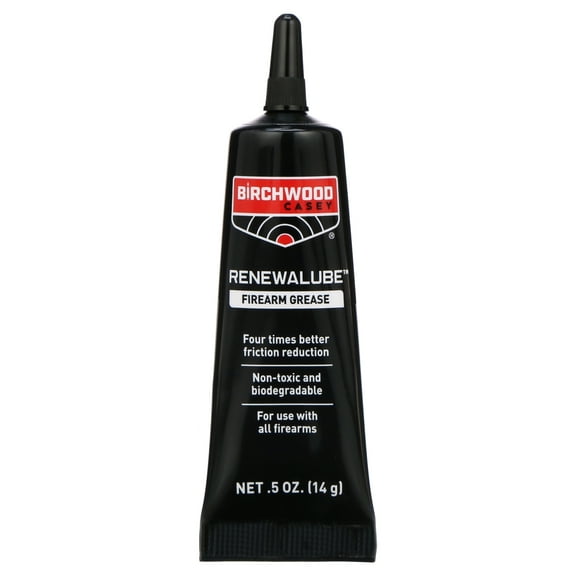 BIRCHWOOD CASEY Renewalube Bio Gun Grease, 0.5oz Tube | Long-Lasting Water-Resistant Gun Lubricant for Reduction of Friction and Metal Surfaces Protection