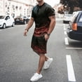 thumbnail image 2 of Vedolay Workout Short Set Men's 2 Pieces Cotton Set Shirt and Shorts Summer Outfits,Red 4XL, 2 of 3