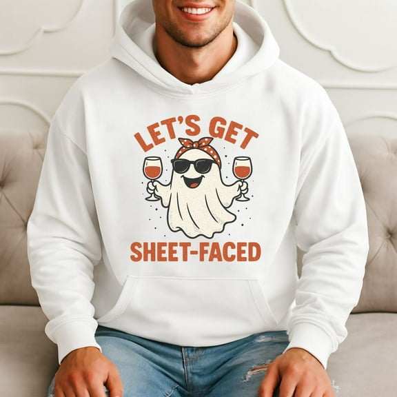 Let's Get Sheet-faced Funny Halloween Drinking Hoodie