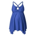 thumbnail image 4 of Pregnant Woman Two Piece Set Of Solid Color Cross Strap Maternity Swimsuit Skirt, 4 of 6