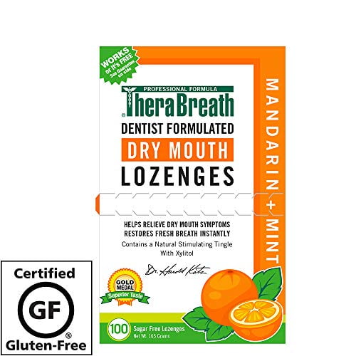TheraBreath Dry Mouth Lozenges, Mandarin Mint Flavor, 100 Lozenges