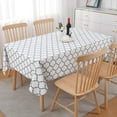 thumbnail image 3 of decorUhome Waterproof Vinyl Tablecloth with Flannel Backing for Rectangle Tables-60x102 inch,Wipeable Stain Resistant Table Cover,Moroccan,White,Indoor and Outdoor, 3 of 10