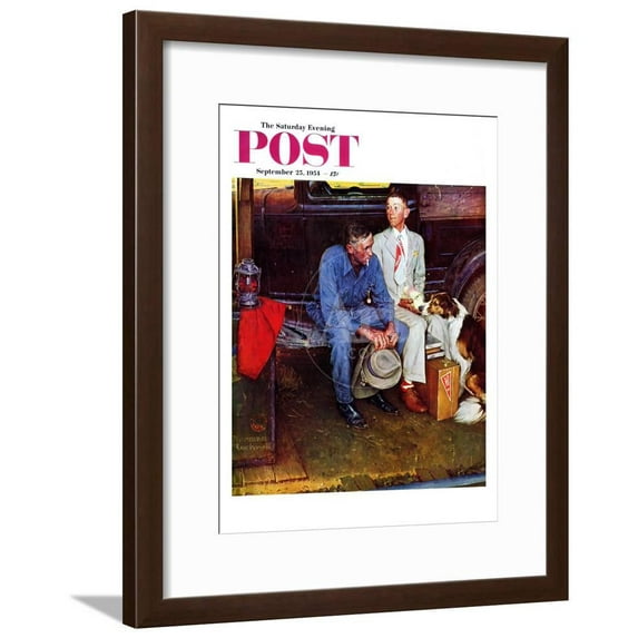 Breaking Home Ties Saturday Evening Post Cover, September 25,1954, Framed Art Print Wall Art by Norman Rockwell Sold by Art.Com
